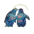 Designocracy Designocracy 99741-O Love Pinguins Wooden Ornament 99741-O